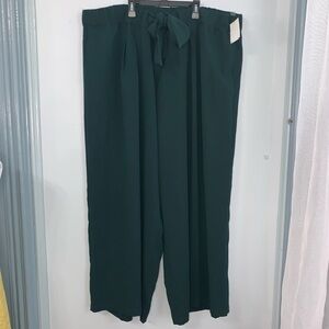 Eloquii Dark Green Wide Leg Pants NWT